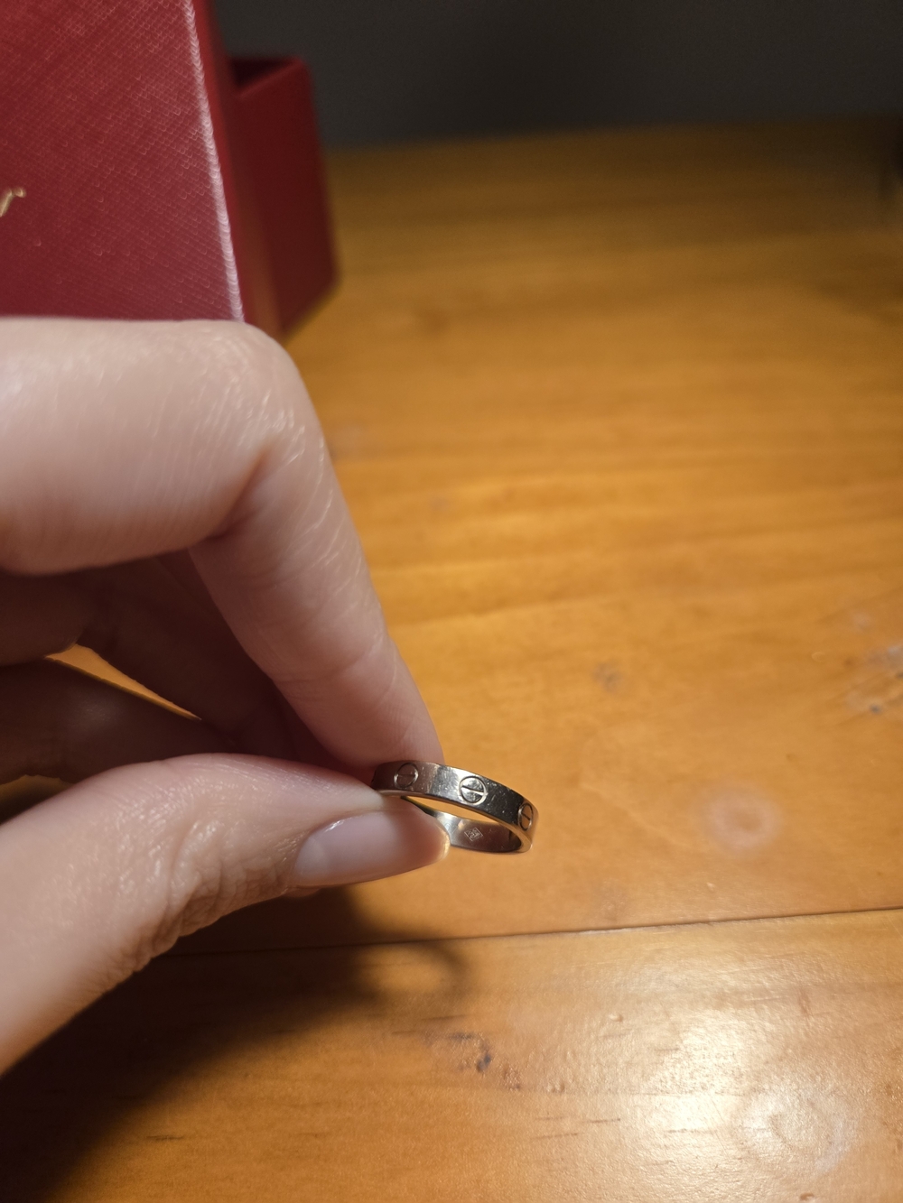 Authentic Cartier Love Wedding Band Ring in White Gold, Small Model - Picture 7 of 14